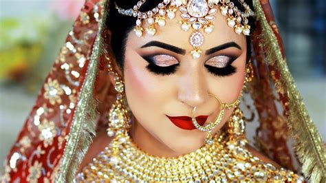 long lasting indian bridal makeup tutorial traditional gold and red daytime look youtube
