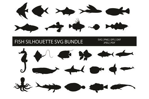 Fish Silhouette Svg Cut Files Graphic By Meshaarts · Creative Fabrica