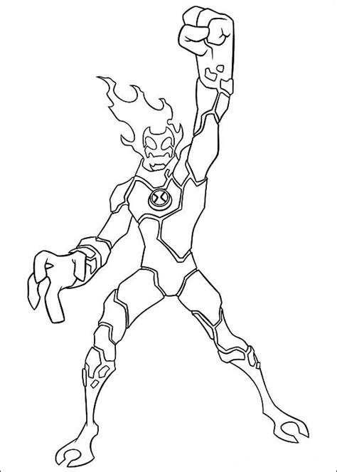 We have here coloring pages that suitable for toddlers and for preschoolers. Ben 10 Heat Blast Colouring Page | eColoringPage.com ...
