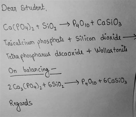 Molar mass of p4o10 is 283.8890 g/mol. How to balance this equation: Ca(PO4)2 + SiO2 ----- P4O10 ...