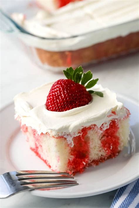 Strawberry Jello Poke Cake White Cake Mix Recipe All Things Mamma