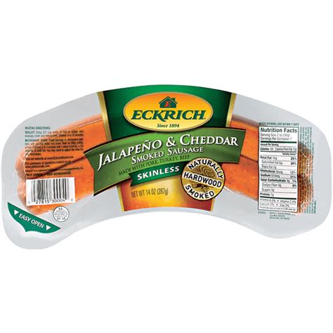 Eckrich Jalapeno And Cheddar Skinless Smoked Sausage Smoked Sausage Rope