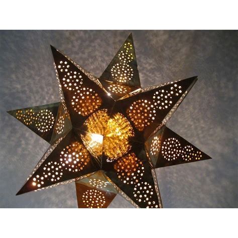 Moravian Moroccan Pierced Star Light Copper Chandelier Chairish