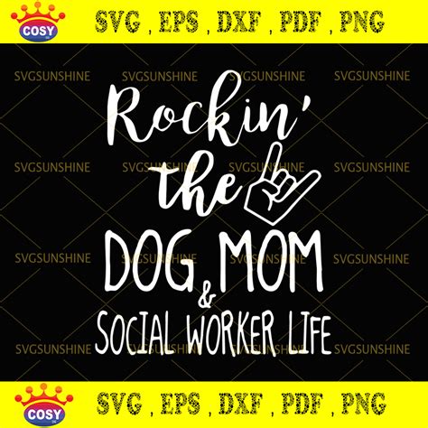 Rockin The Dog Mom Life Svg Mom Life Dog Mama Puppy Life Svg Png Eps Dxf