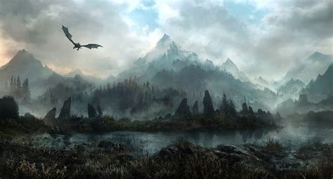 The Elder Scrolls V Skyrim Dragon Mountain Wallpapers
