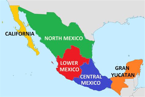 Map Of The States Of Mexico States Mexico Map Central America