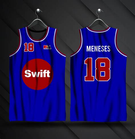 Pba Retro Jersey Swift Vergel Meneses 18 Blue Jersey Full