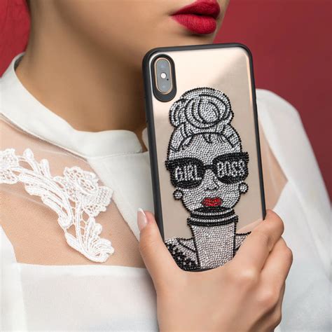 Girl Boss Phone Case Americano Crystals