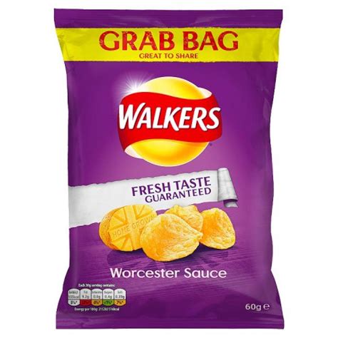 Case Price Walkers Worcester Sauce Flavour Crisps 32 X 60g Approved Food
