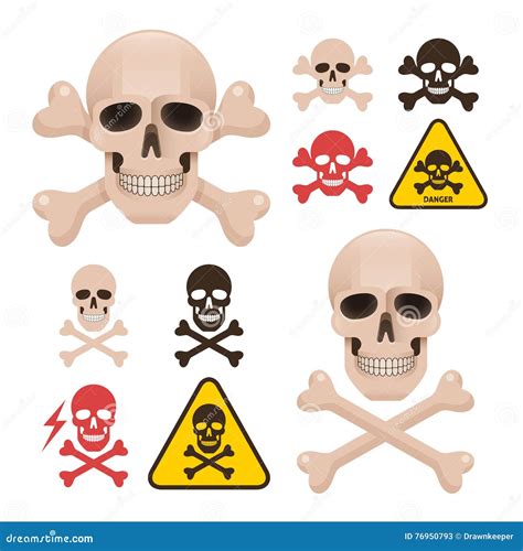 Skull With Crossbones As A Symbol Of Danger Alert Stock Vector