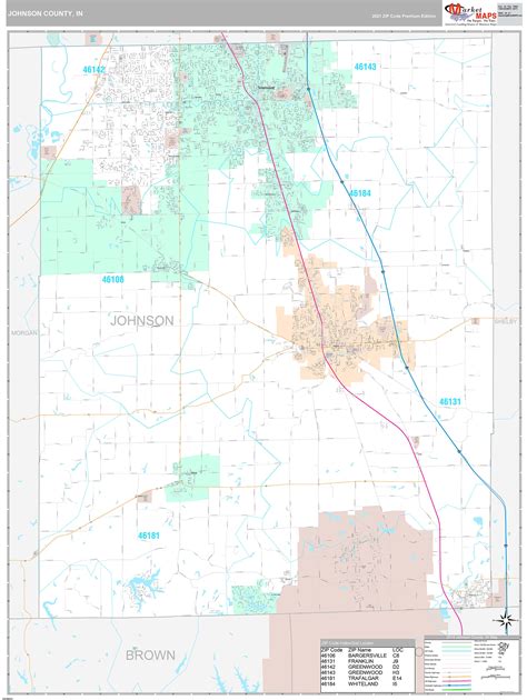 Johnson County In Wall Map Premium Style By Marketmaps