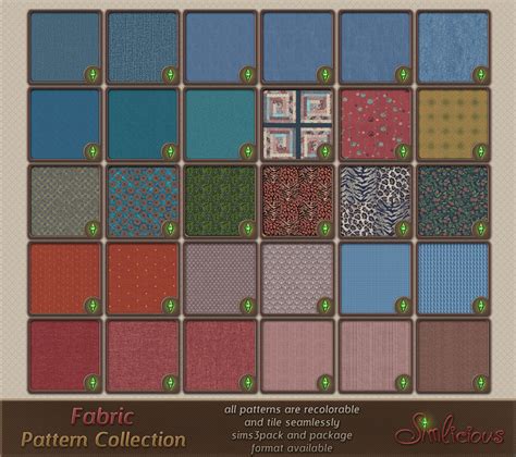 Fabric Pattern Collection Custom Content For The Sims 3 By Simlicious