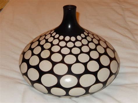 Great savings free delivery / collection on many items. Studio Crafted Black and White Painted Pottery Vase or ...