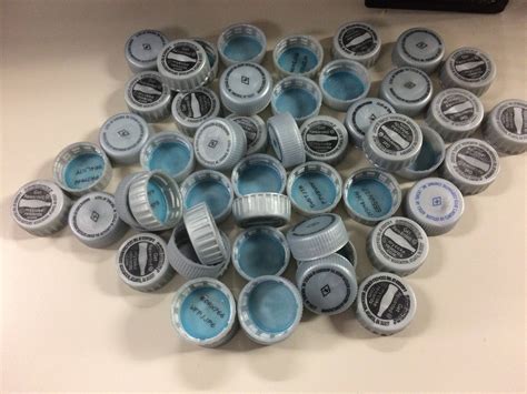 Lot Of 50 Plastic Soda Bottle Caps Grey Silver From Diet Pepsi