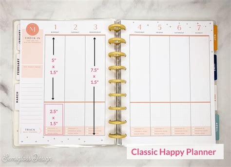 4 Vertical Boxes Printable Insert Four Lists Mini Happy Planner Size