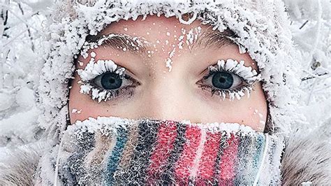 Girl With Frozen Eyelashes Repeats Feat In Extreme Cold Russia Beyond