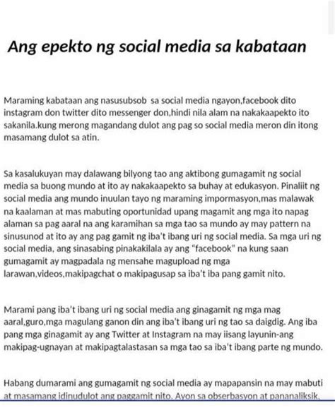 Epekto Ng Social Media Sa Kabataan Ngayong May Pandemya