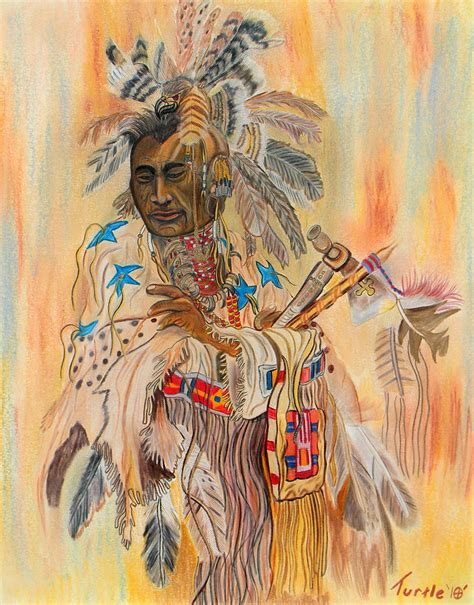 Native American Colored Pencil Rendition Of A Larry
