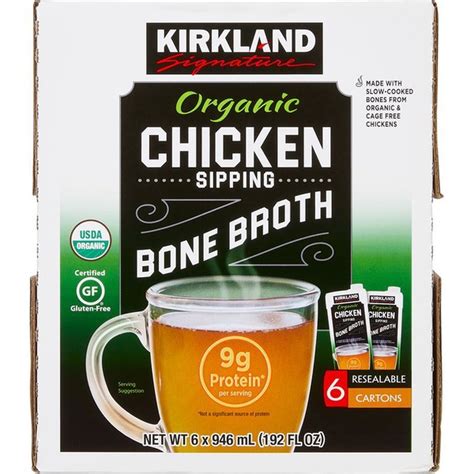 Kirkland Organic Chicken Bone Broth 32 Fl Oz Gourmet Kitchn