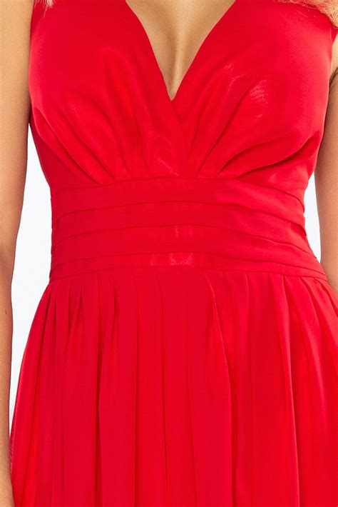 Czerwona Sukienka Na Wieczór Panieński - MAXI Sukienka Na Wieczór Święta CZERWONA 166-2 XL - 7174301319