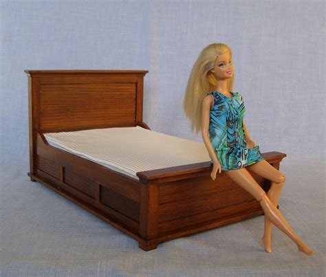 double bed for 12 inch doll 1 6 scale bed modern bed etsy modern bed doll bed coral