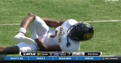 Grambling State Player Suffers Gruesome Injury Left With Leg On