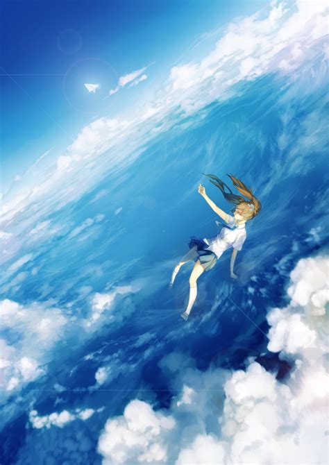 Anime Girl Falling In Water