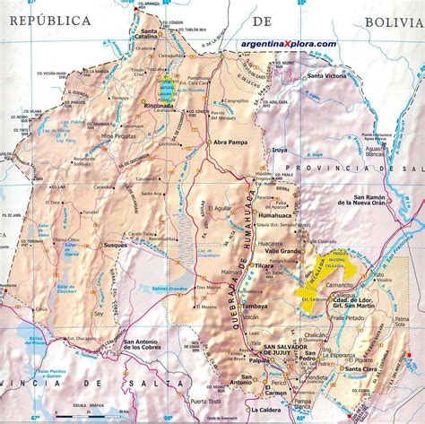 Route Map And Locations Of Jujuy Argentina