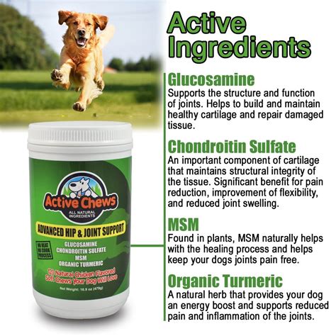 Active Chews Premium Hip And Joint Dog Treats Glucosamine For Dogs