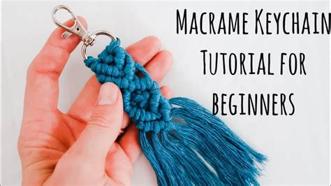 Macrame Keychain Tutorial for BEGINNERS! | DIY Macrame keychain - YouTube