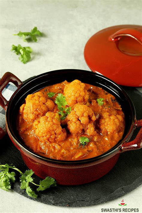 Cauliflower Curry Recipe Indian Style Swasthis Recipes