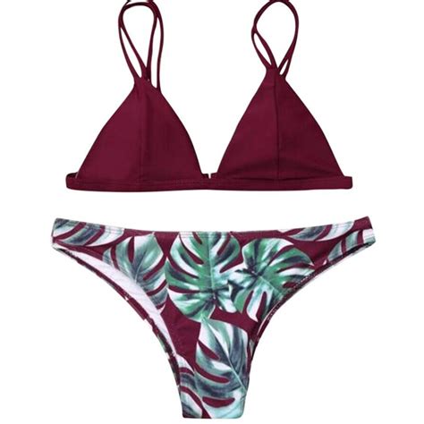 lelinta sexy brazilian bikini set swimwear women swimsuit bathing suit cami palm leaf print swim