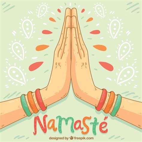Free Vector Namaste Gesture With Hand Drawn Style Namaste Art How