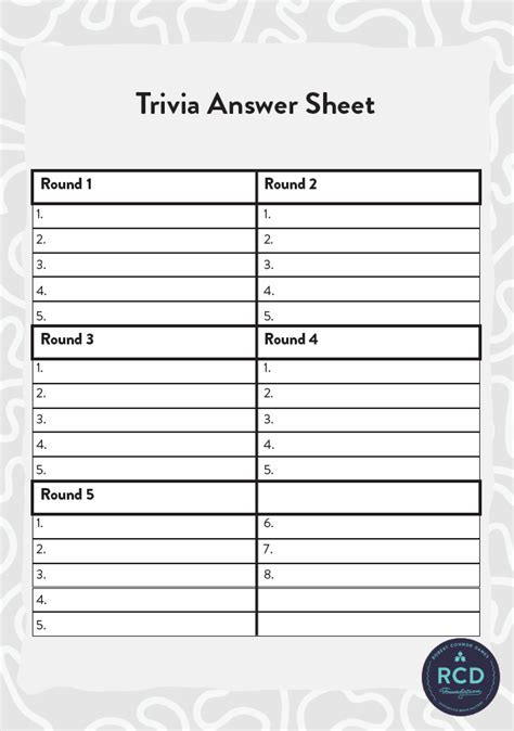 Free Printable Trivia Answer Sheet Free Printable Fall Trivia Quiz