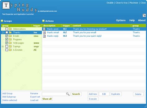 Text Expander And Application Launcher Full Windows 7 Screenshot