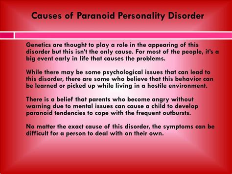 Causes Of Paranoid Personality Disorder Editormens