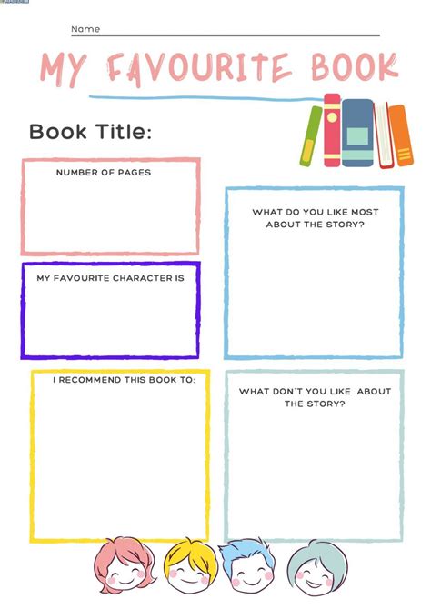 My Favourite Book Interactive Worksheet Book Review Template