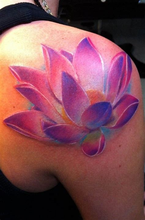 Lovely Lotus Flowers Tattoospink Shoulder Lotus