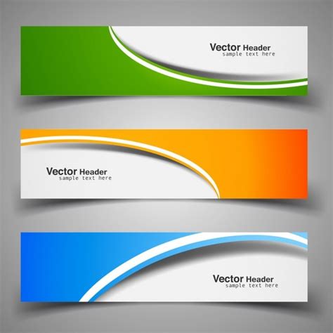 Colorful Decorative Headers Vector Free Download