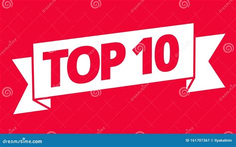 Top 10 Best Ten List Red Word On Ribbon Winner Tape Award Text Title