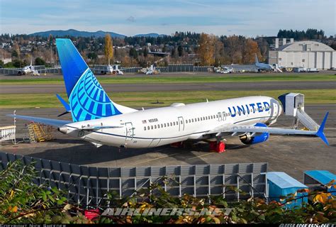 United Airlines Boeing 737 Max 9 In The New Livery Parked At Renton
