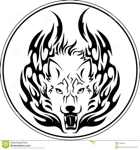Fire Wolf Stock Vector Illustration Of Cruel Tattoo 7262694