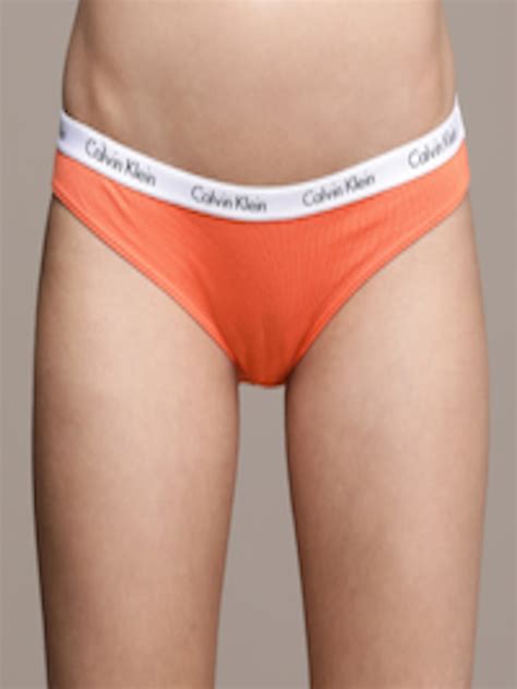 Buy Calvin Klein Underwear Women Orange Solid Bikini Briefs D1618xmt Briefs For Women 16714578