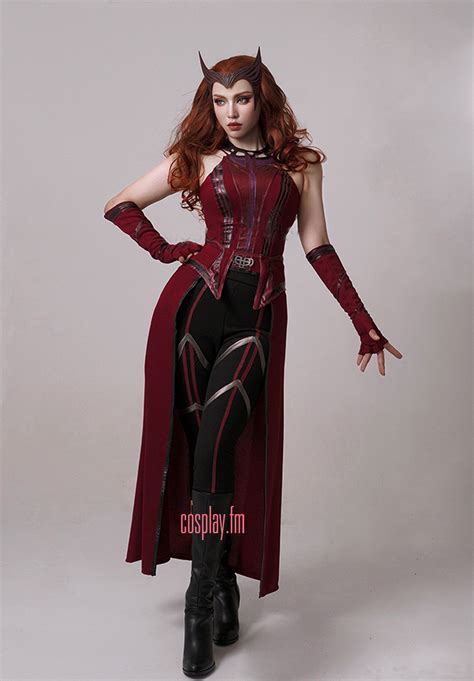 adult scarlet witch wanda cosplay costume outfits halloween carnival suit