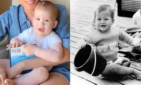 It looks like he's even sporting a war wound across his nose! Prince Harry and baby son Archie are identical in must-see ...