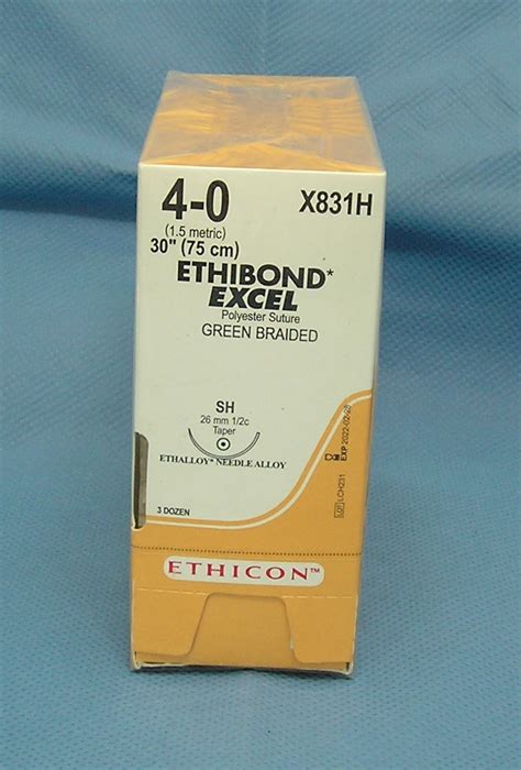 Ethicon X831h Ethibond Excel Suture 4 0 30 Green Sh Taper Needle