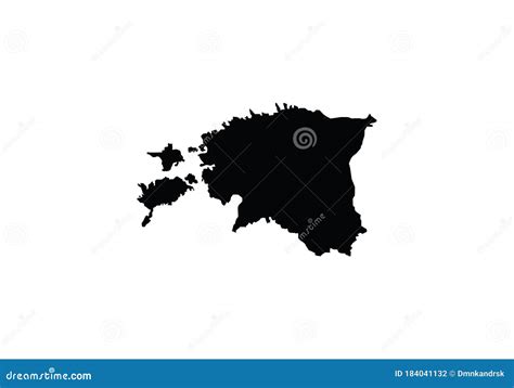 Estonia Map Outline Country Shape Stock Vector Illustration Of