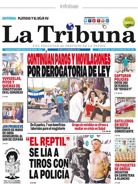 La Tribuna Honduras 22 De Mayo De 2019 Infobae