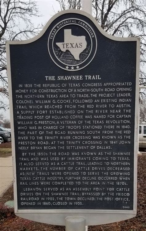 The Shawnee Trail Historical Marker