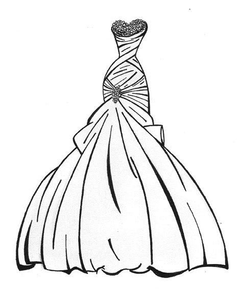 Barbie Wedding Dress Coloring Pages At Free